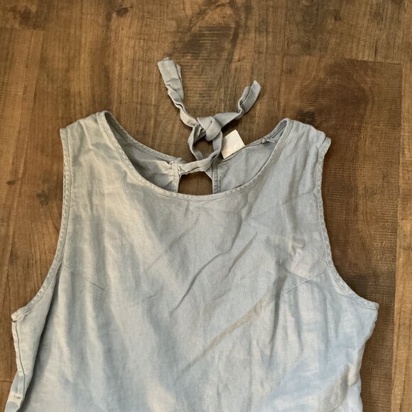 Disney Junk Food Chambray Romper – Women’s Medium | Mickey Embroidery, Tie-Back - Picture 4 of 8